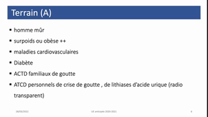 Arthropathie micro cristalline - la goutte - 2